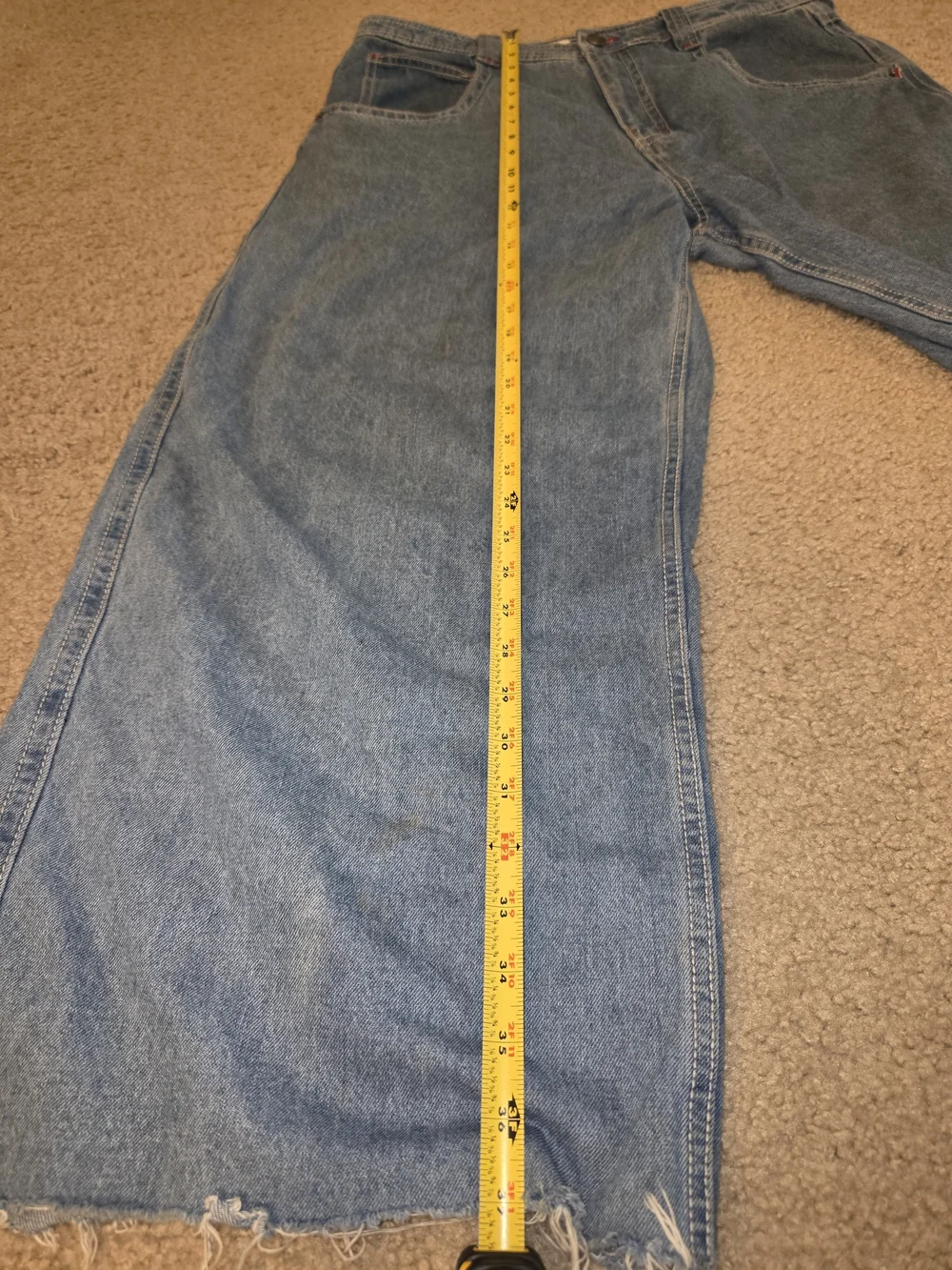 A-Lab Mens Jeans Retro Wide Baggy Y2K Embroidered Logo Size 36 Blue Denim Pants